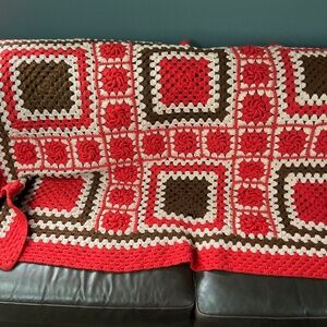 Vintage Crochet Blanket (68 X 90”)
